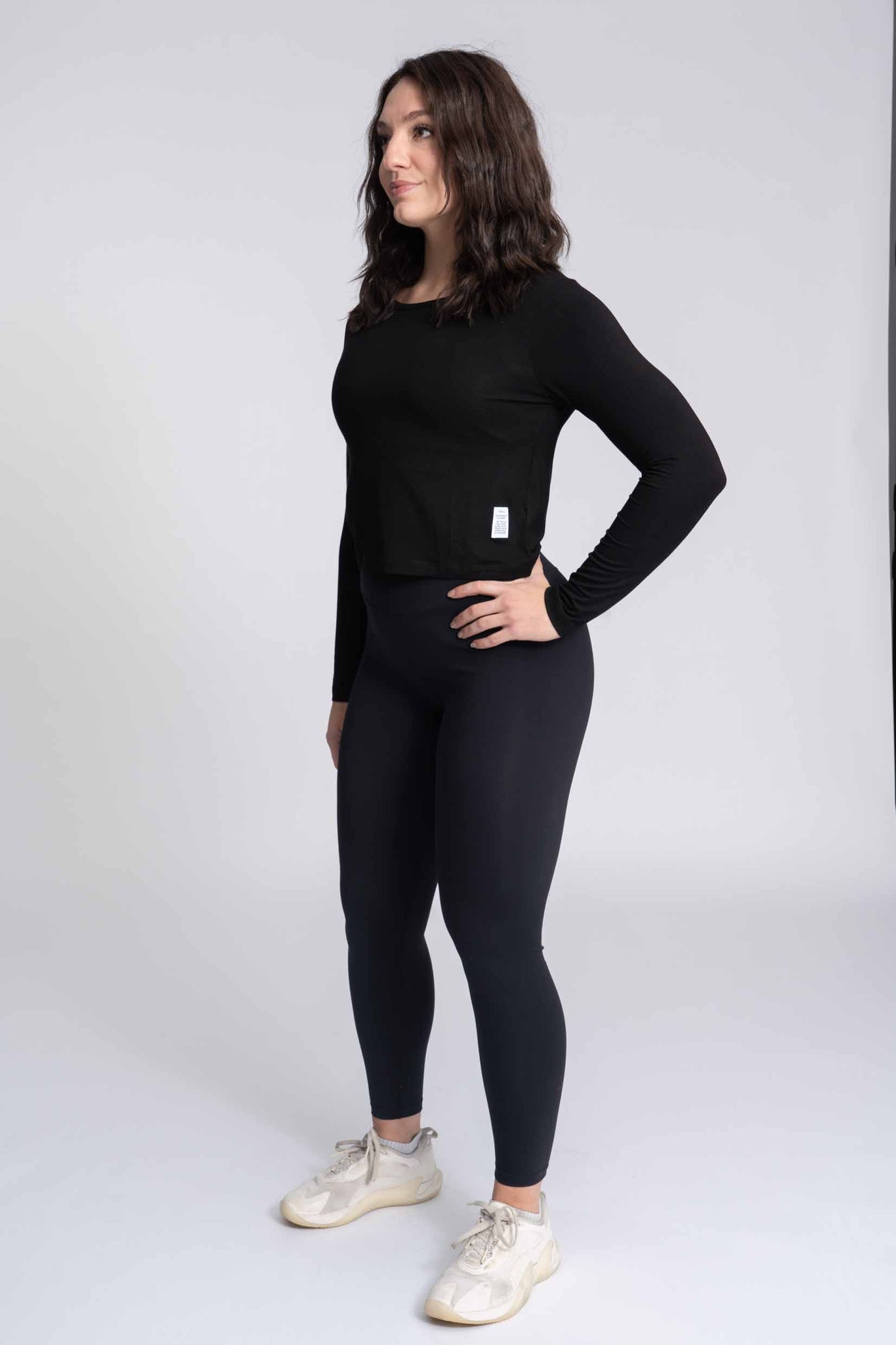 Thrive Crop Long-Sleeve - Black