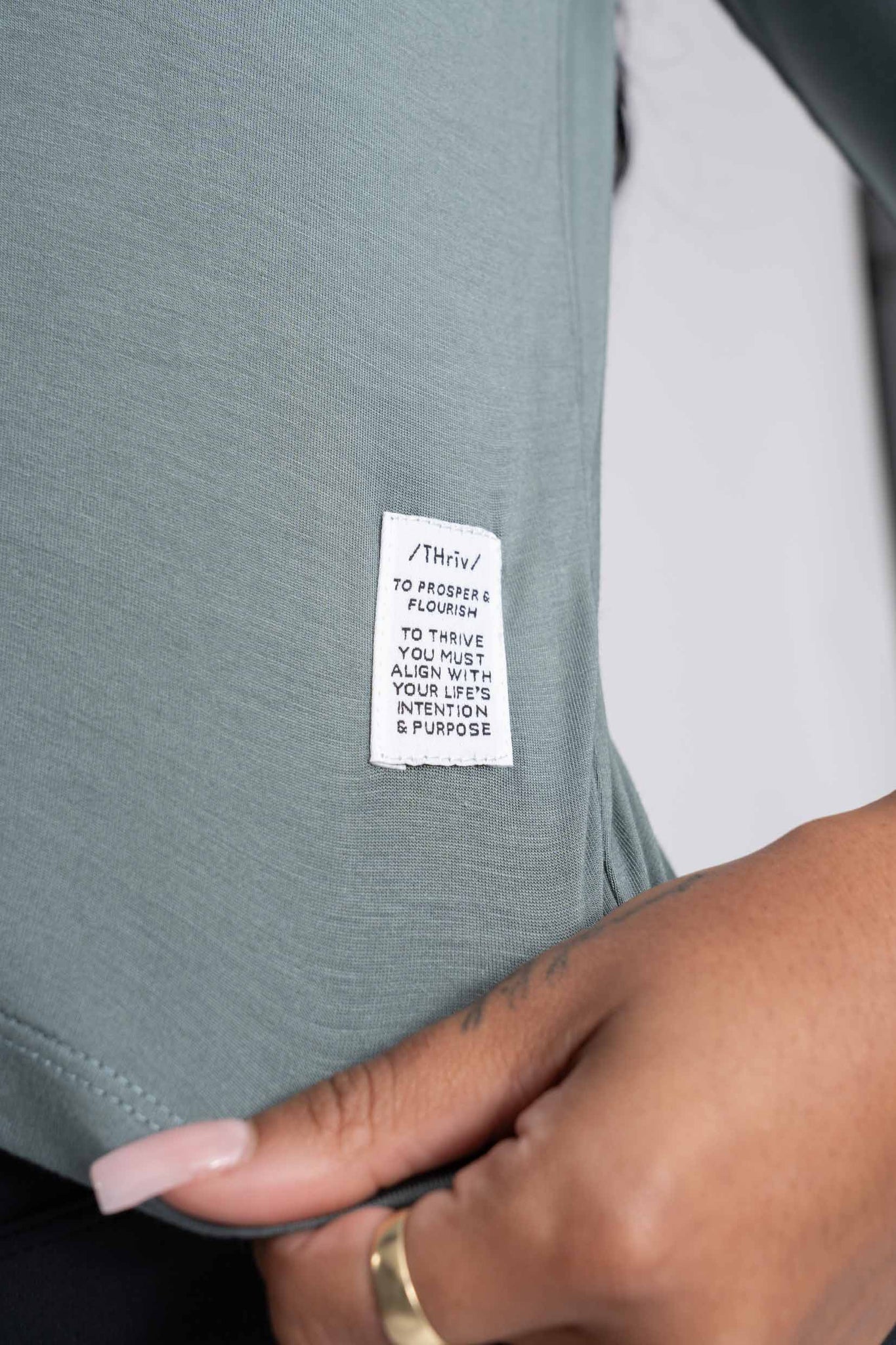 Thrive Crop Long-Sleeve - Dusty Marine