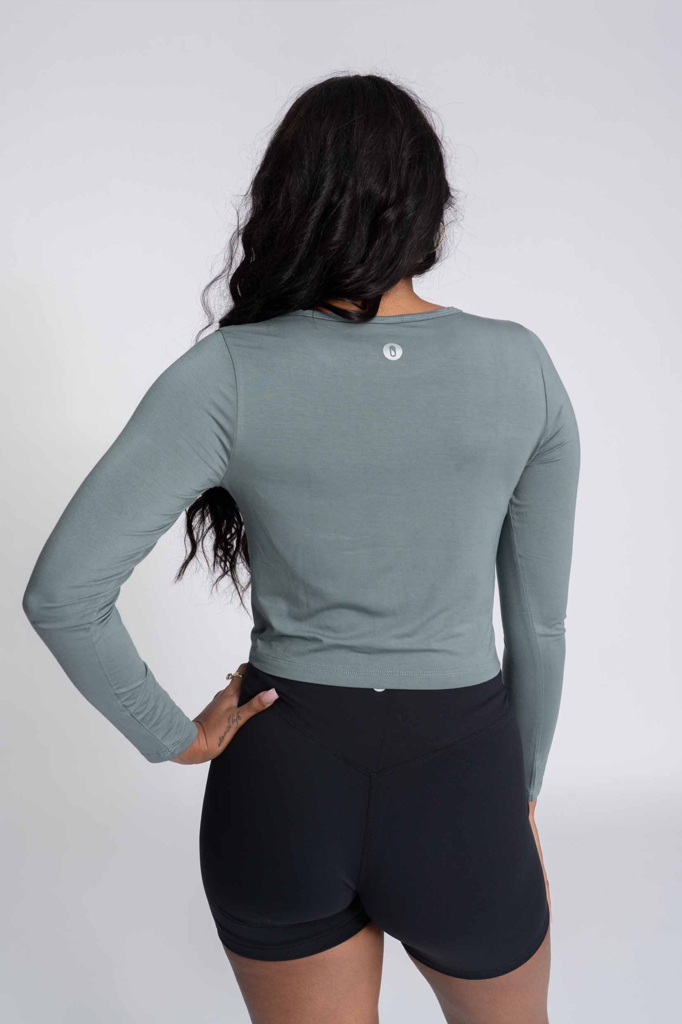 Thrive Crop Long-Sleeve - Dusty Marine