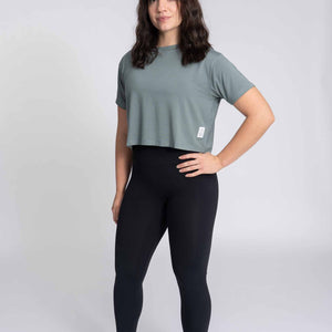 Thrive Crop Tee - Dusty Marine