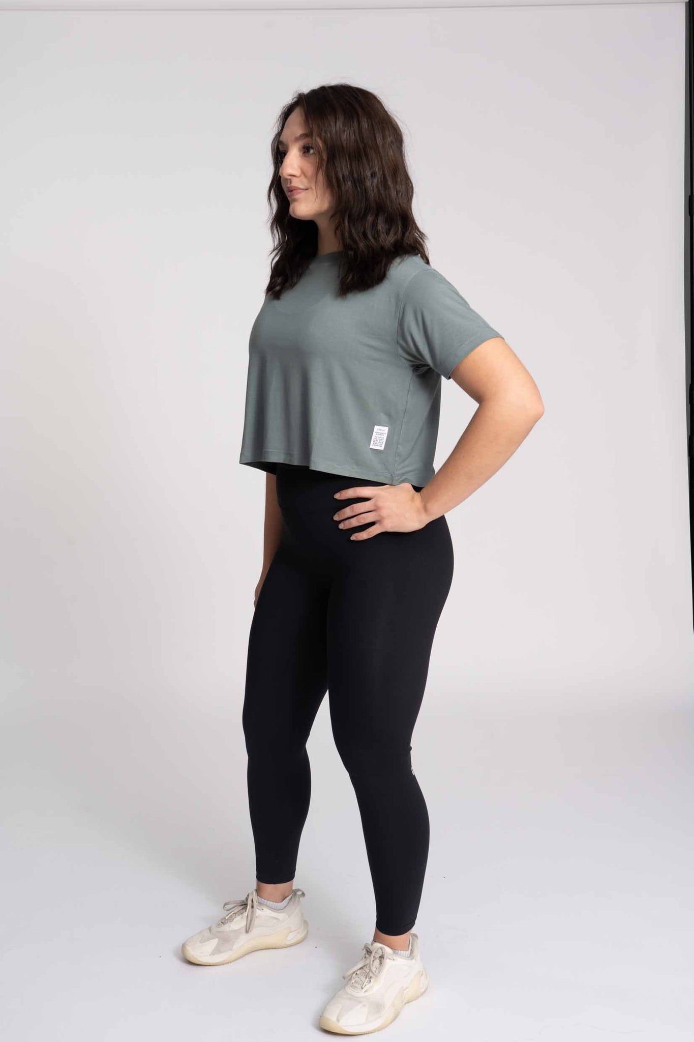 Thrive Crop Tee - Dusty Marine