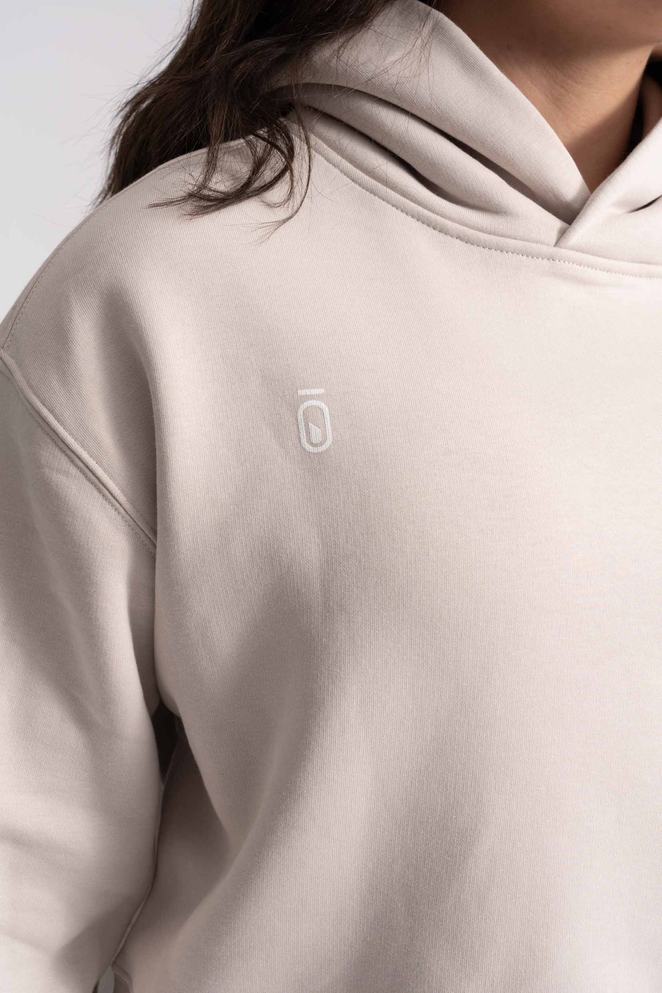 Balance of Elements Crop Hoodie - Bone