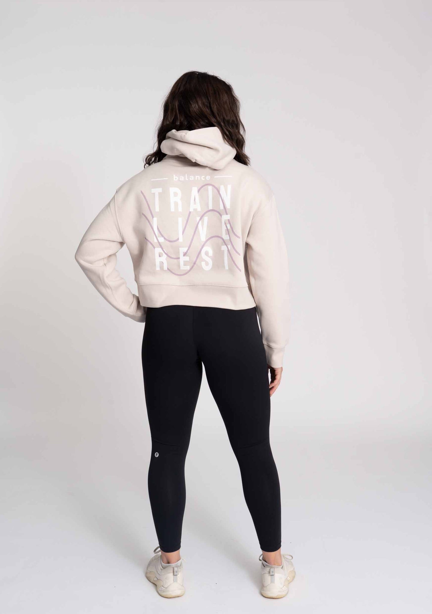 Balance of Elements Crop Hoodie - Bone