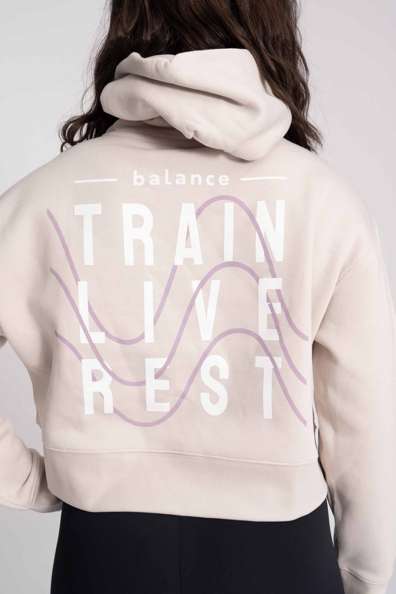 Balance of Elements Crop Hoodie - Bone