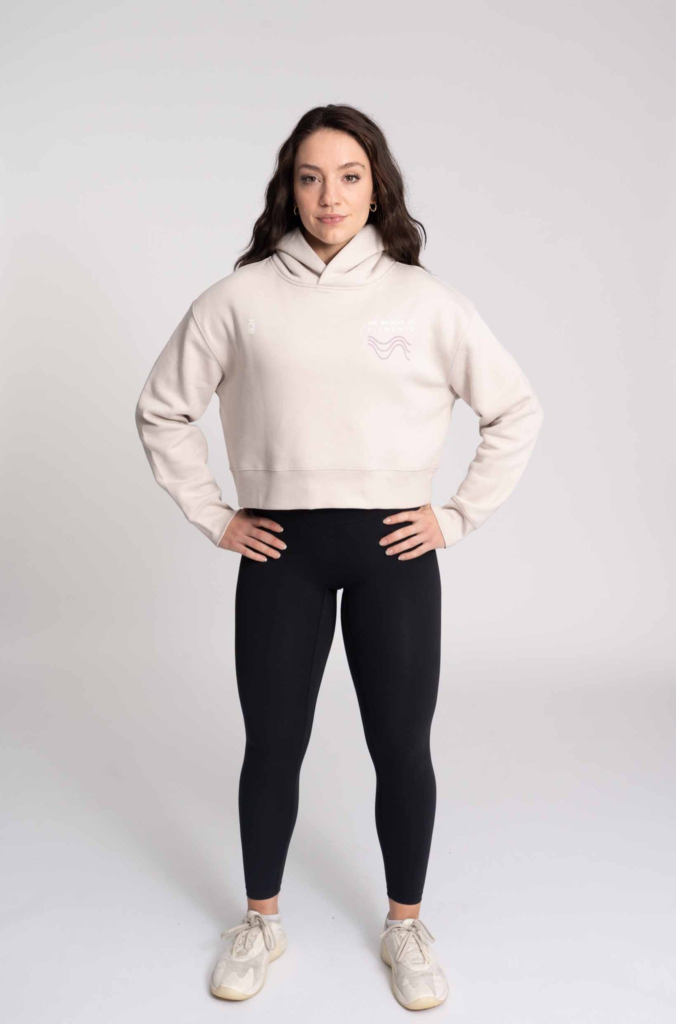 Balance of Elements Crop Hoodie - Bone