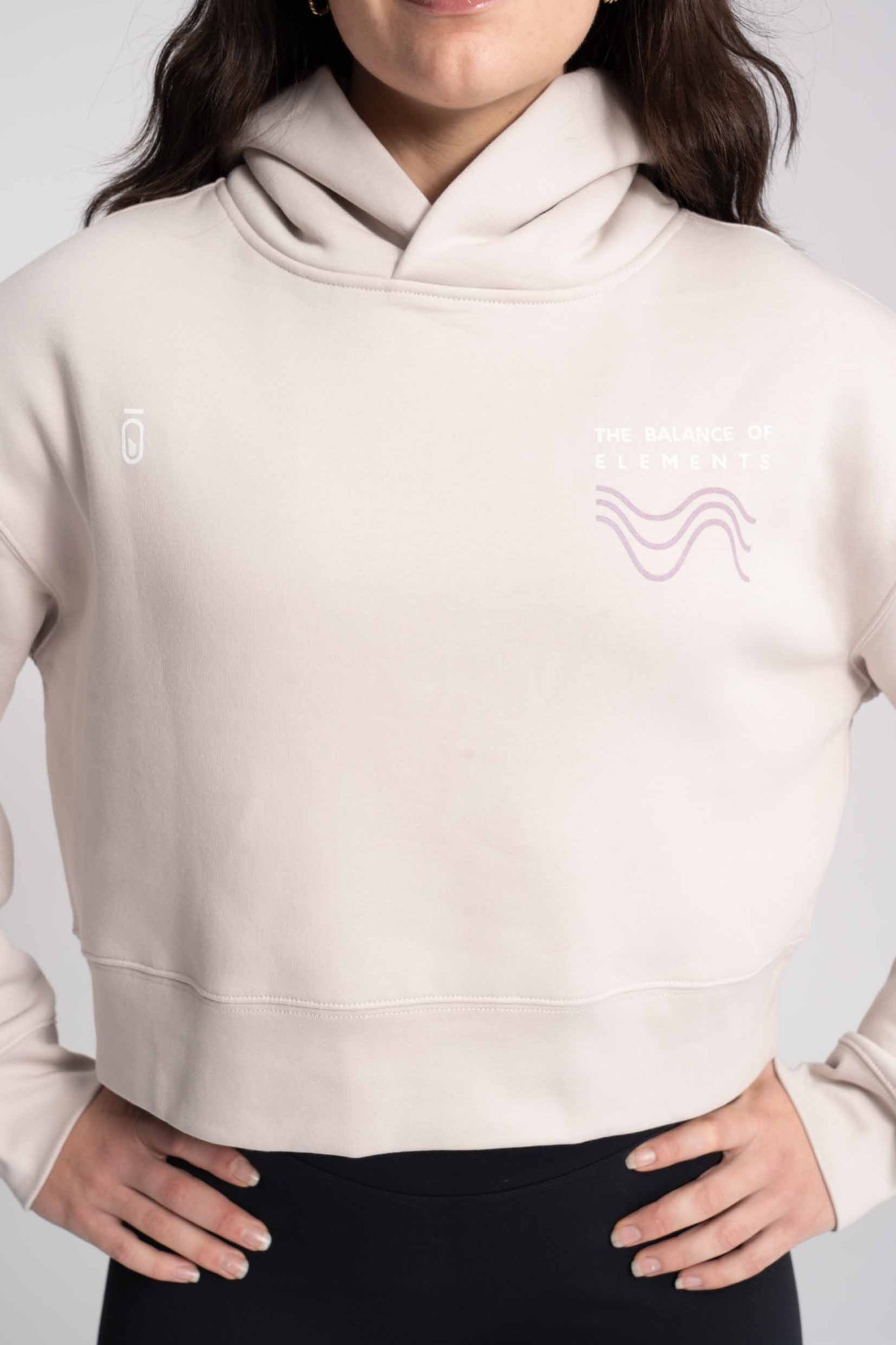 Balance of Elements Crop Hoodie - Bone