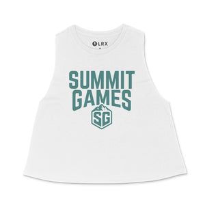 Summit Games Crop Tank- Solid White (PREORDER ONLY, Preorders close September 17th @11:59 PM EST)