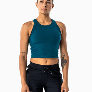 The Routine Crop Tank - Teal
